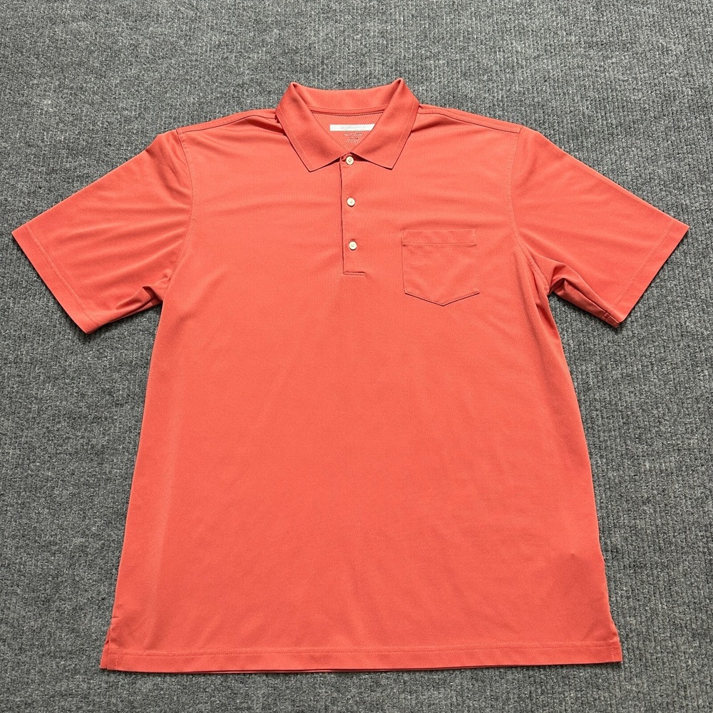 Greg Norman Play Dry Mens Golf Polo Shirt Size XL Orange Short Sleeve Activewear